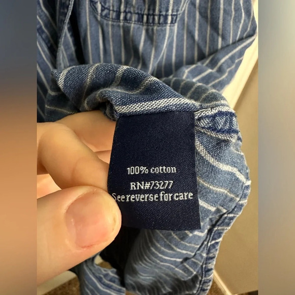 Croft & Barrow Denim button down shirt cotton size LT #1250 - Picture 5 of 7